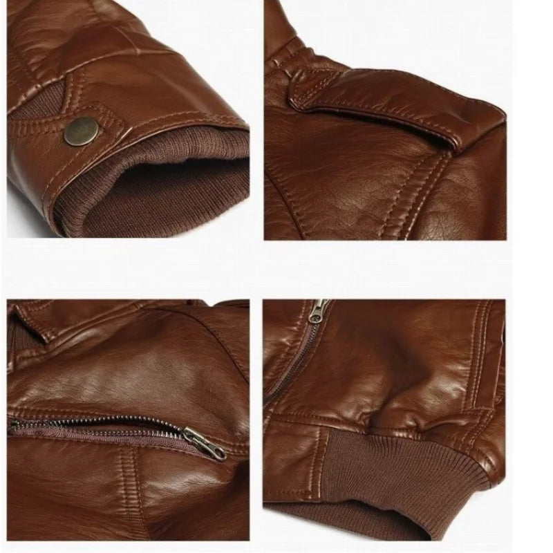 Men's Slim Motorcycle Leather Jacket