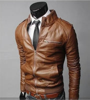 Men's Slim Motorcycle Leather Jacket