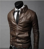 Men's Slim Motorcycle Leather Jacket