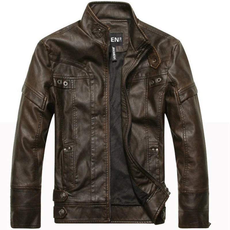 Men's Classic Motorcycle Leather Jacket
