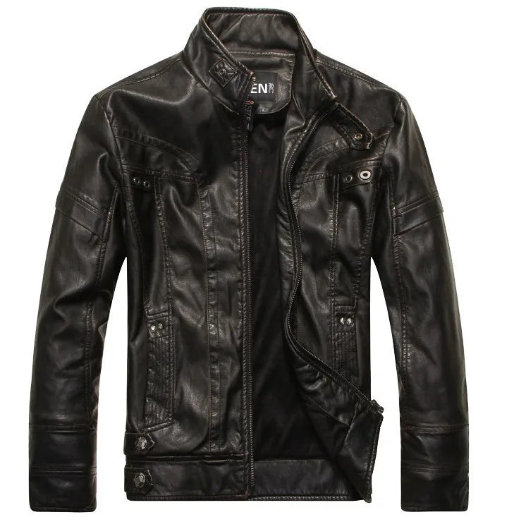 Men's Classic Motorcycle Leather Jacket