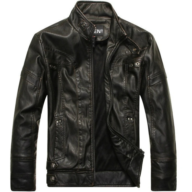 Men's Classic Motorcycle Leather Jacket