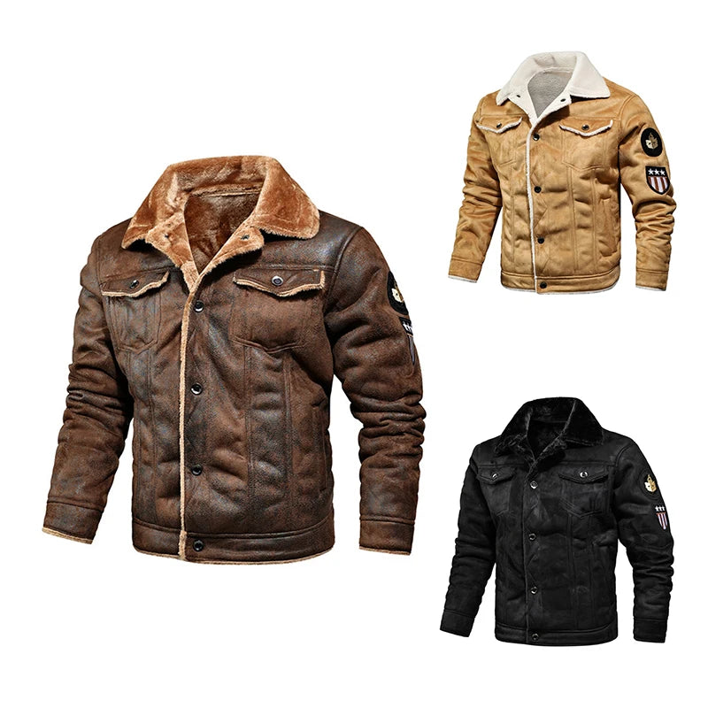 Men's Fleece Lined Leather Jacket