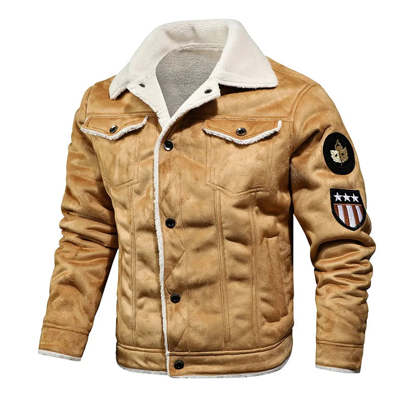 Men's Fleece Lined Leather Jacket