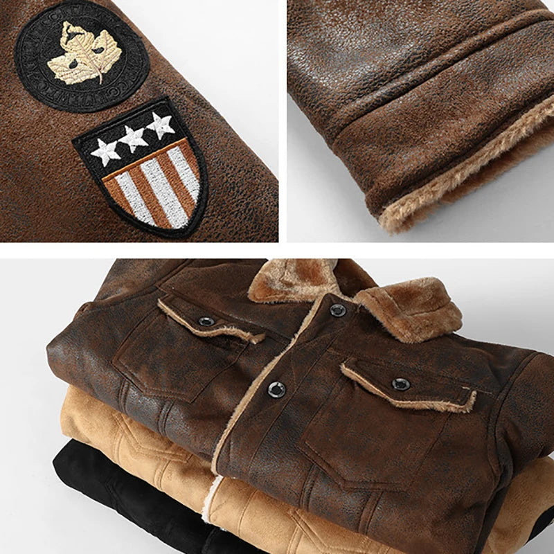 Men's Fleece Lined Leather Jacket