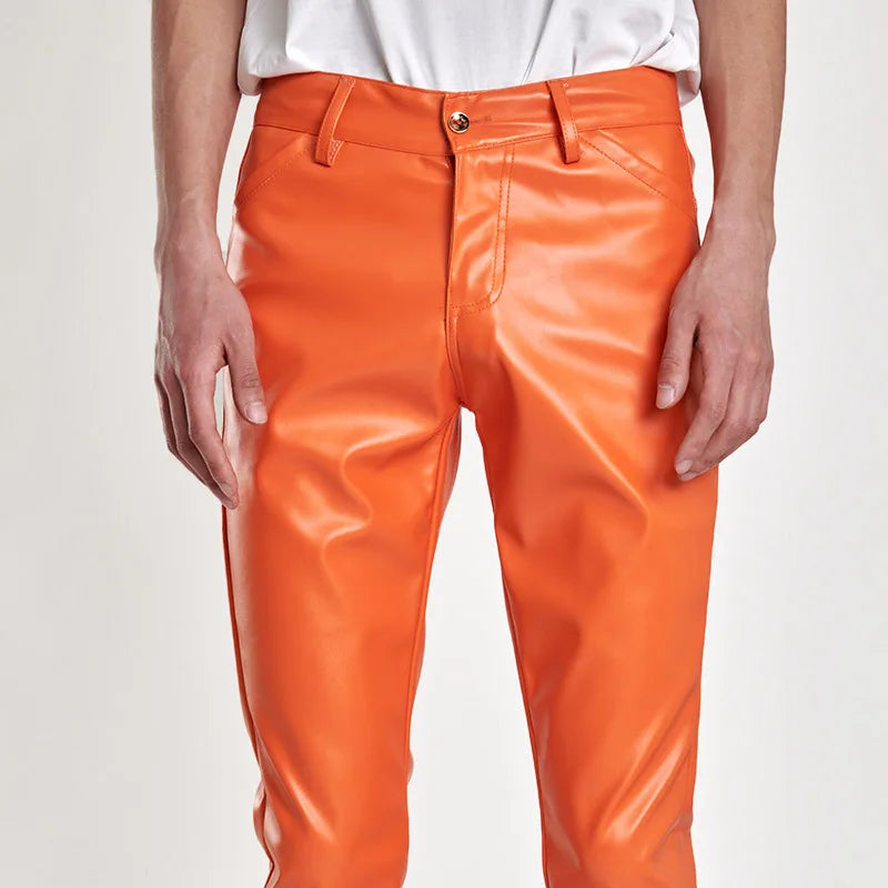 Men's Slim Fit Leather Pants