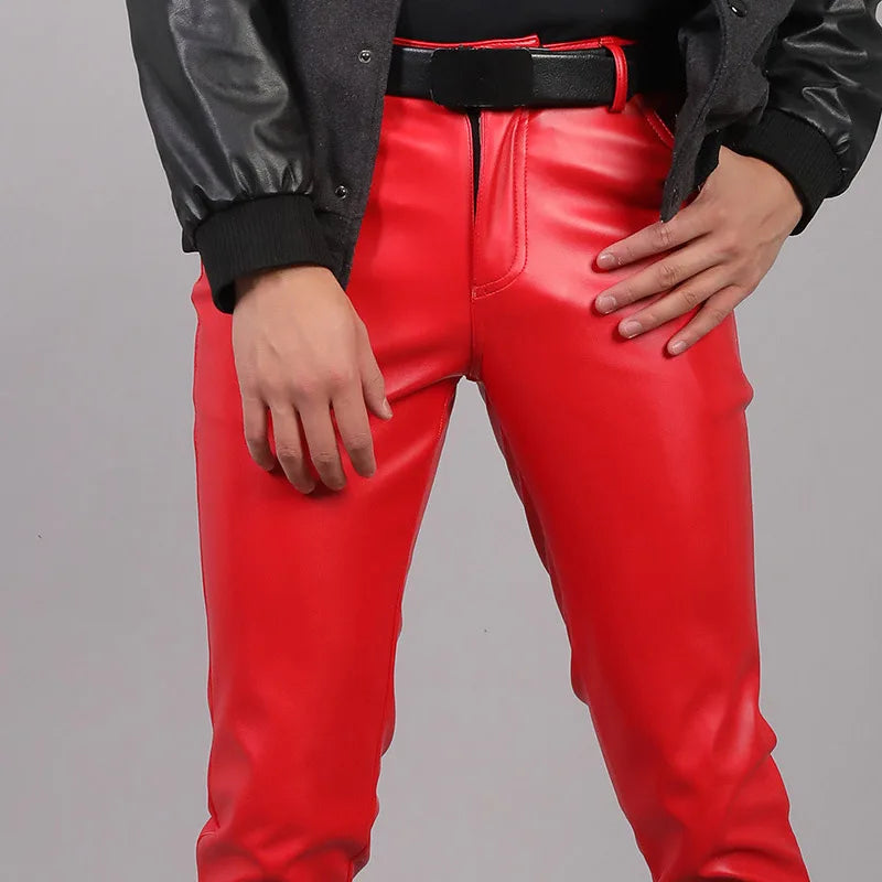 Men's Slim Fit Leather Pants