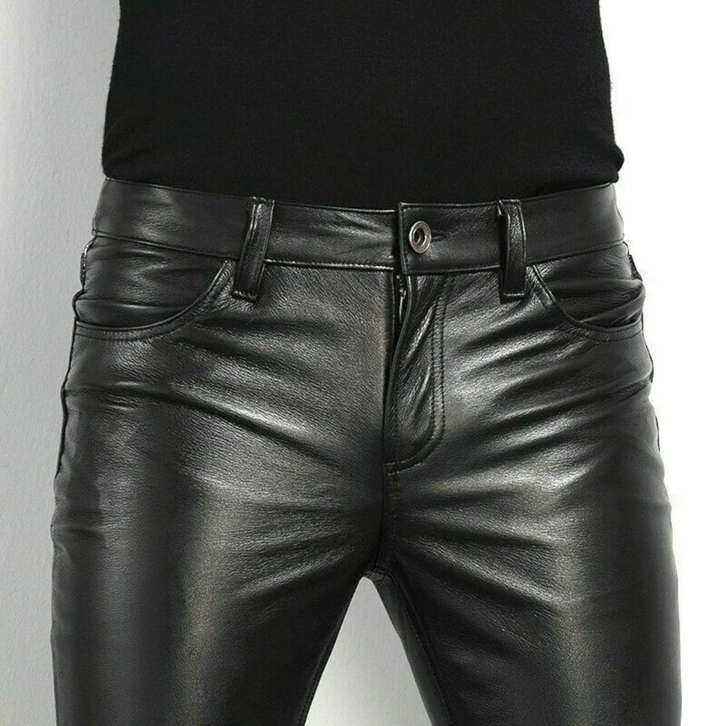 Men's Slim Fit Leather Pants