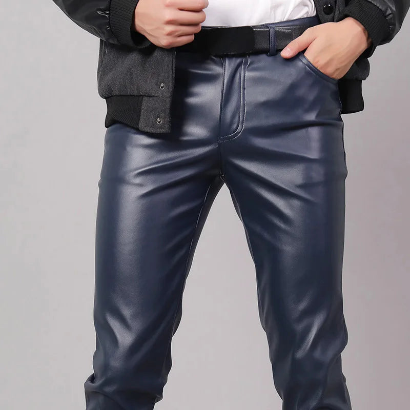 Men's Slim Fit Leather Pants