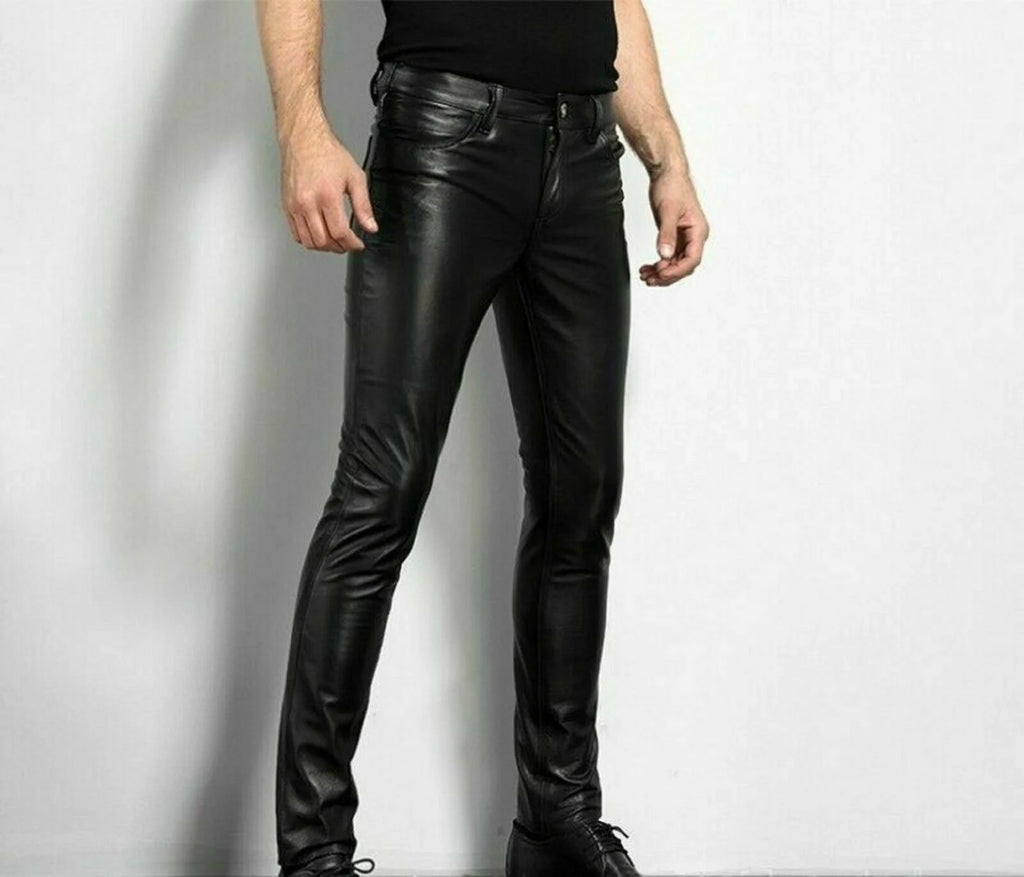 Men's Slim Fit Leather Pants