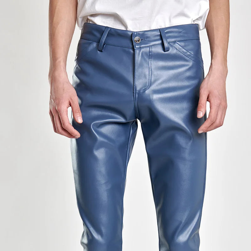 Men's Slim Fit Leather Pants