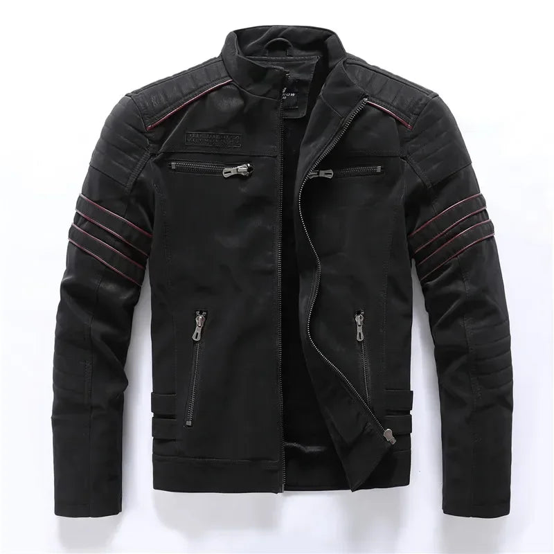 Men's Vintage Fleece Leather Jacket