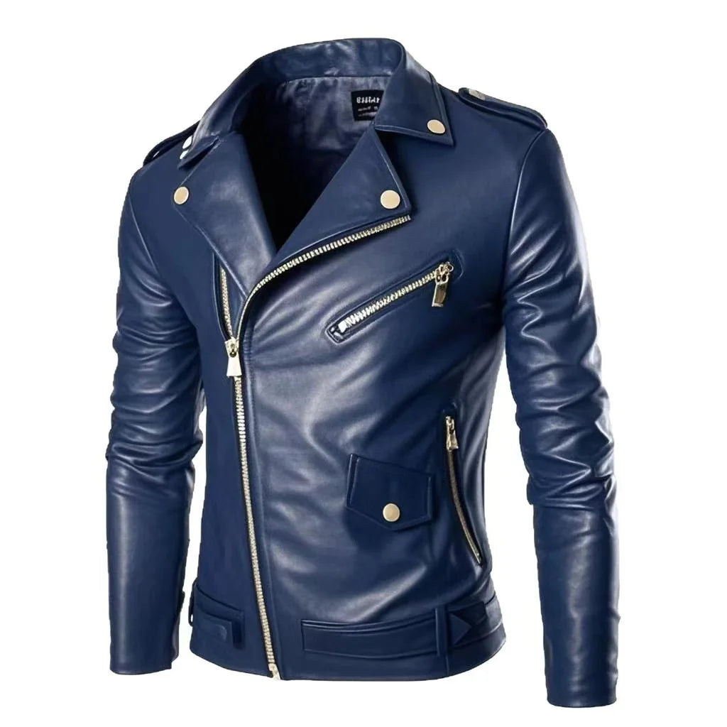 Men's Biker PU Leather Jacket