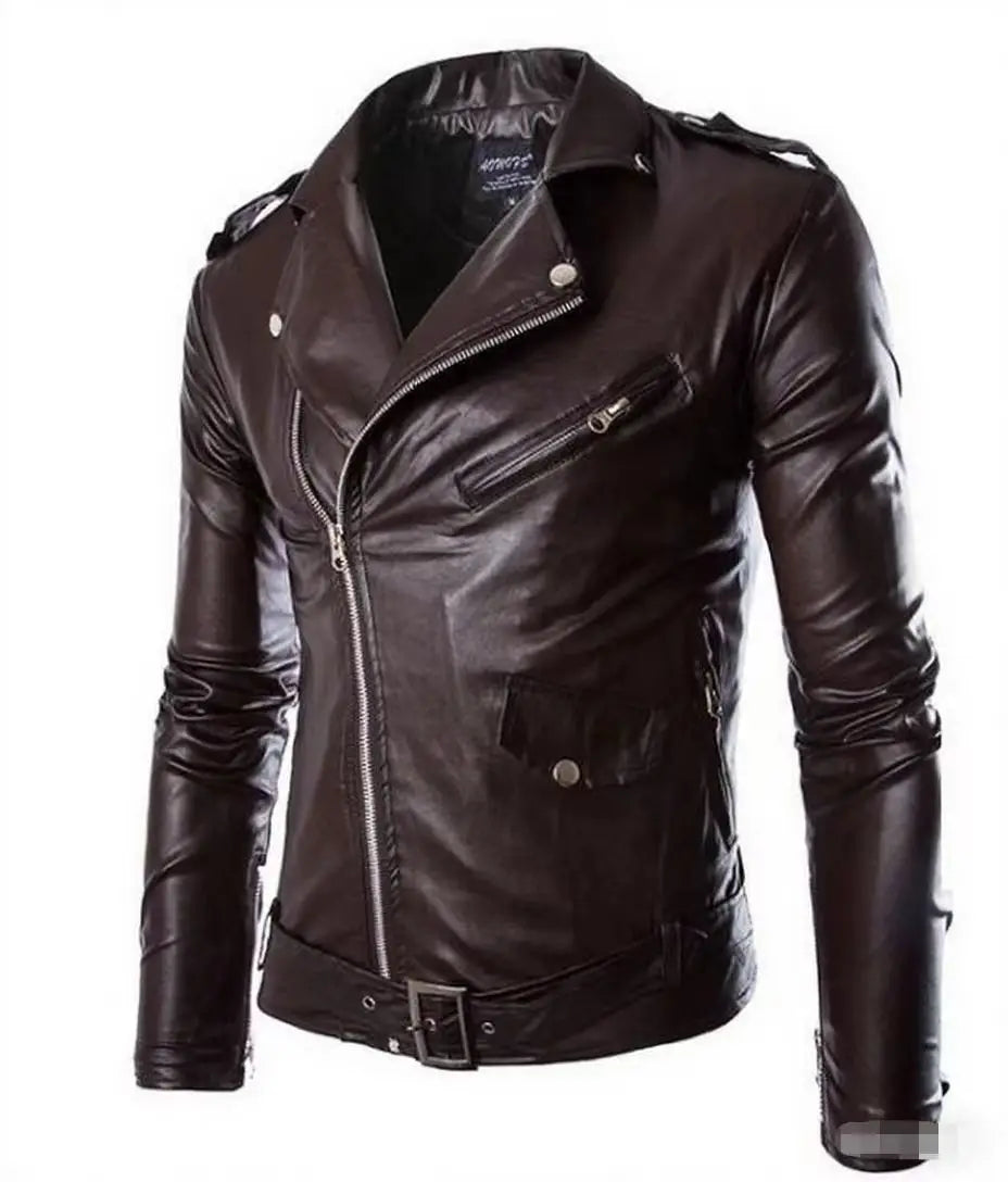 Men's Biker PU Leather Jacket