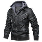 Men's Hooded PU Leather Jacket