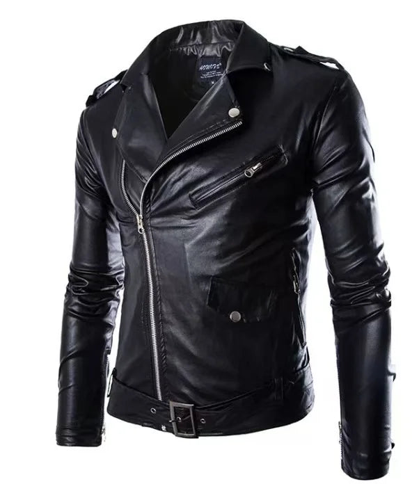 Men's Biker PU Leather Jacket