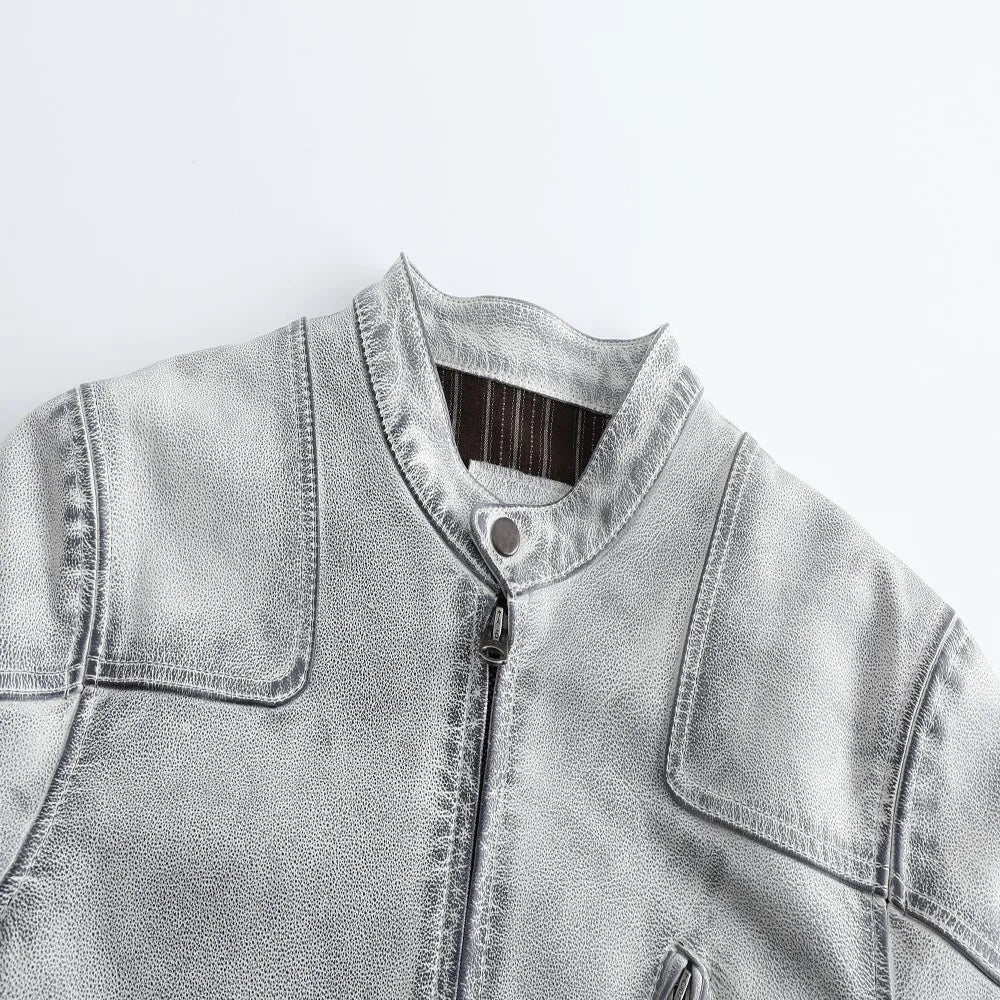 Men's Vintage Distressed Leather Jacket