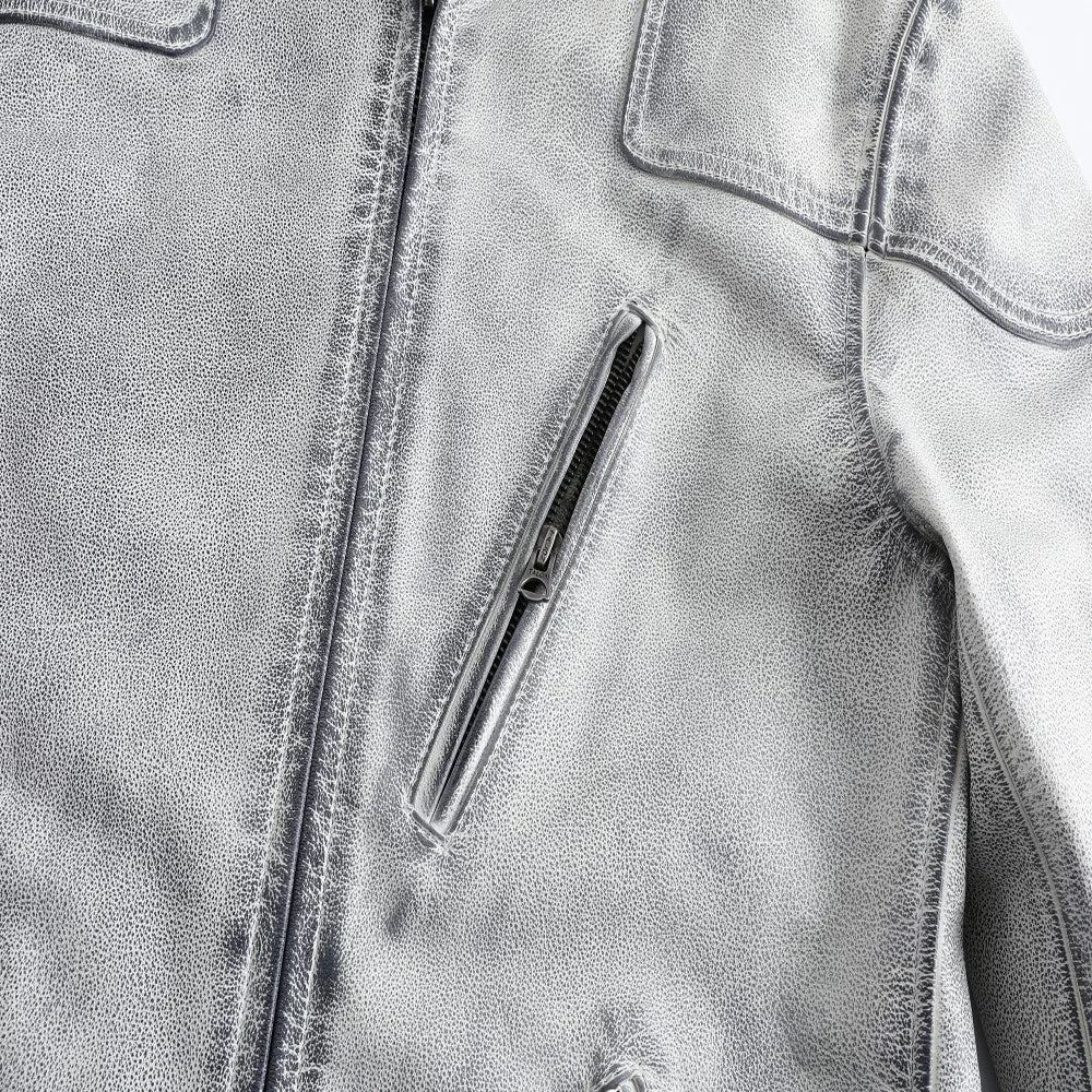 Men's Vintage Distressed Leather Jacket