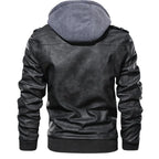 Men's Hooded PU Leather Jacket
