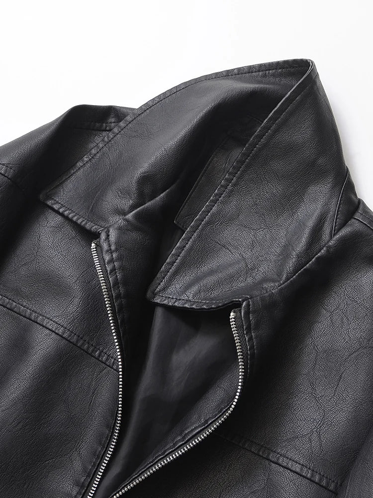 Retro Faux Leather Moto Jacket
