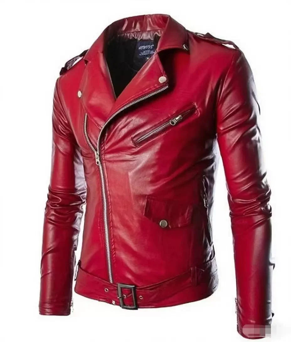 Men's Biker PU Leather Jacket