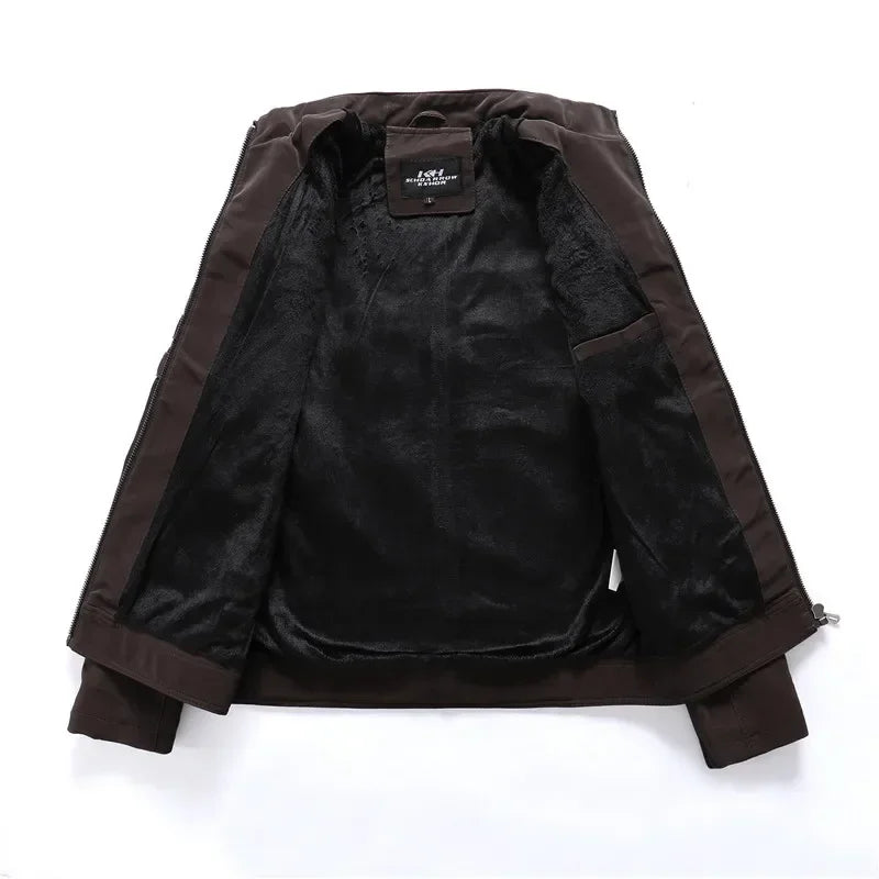 Men's Vintage Fleece Leather Jacket
