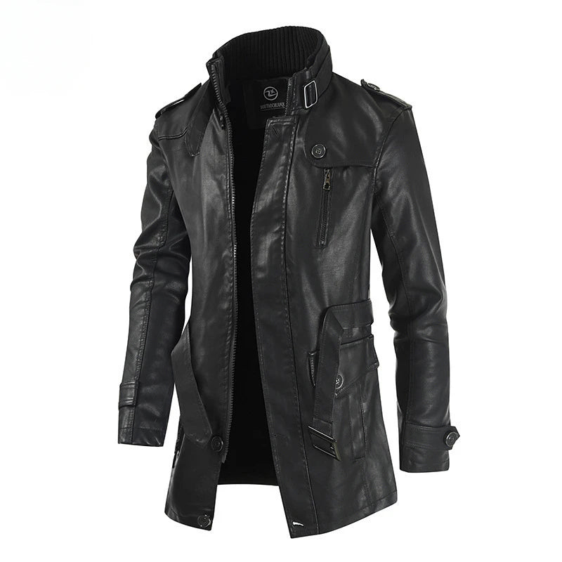 Men's Winter Fleece Leather Jacket