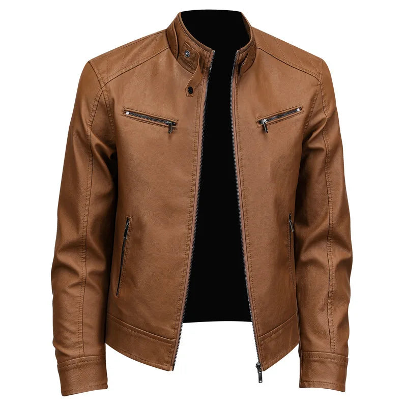Men's Slim Motorcycle Leather Jacket
