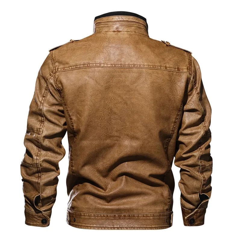 Men's Vintage Leather Biker Jacket