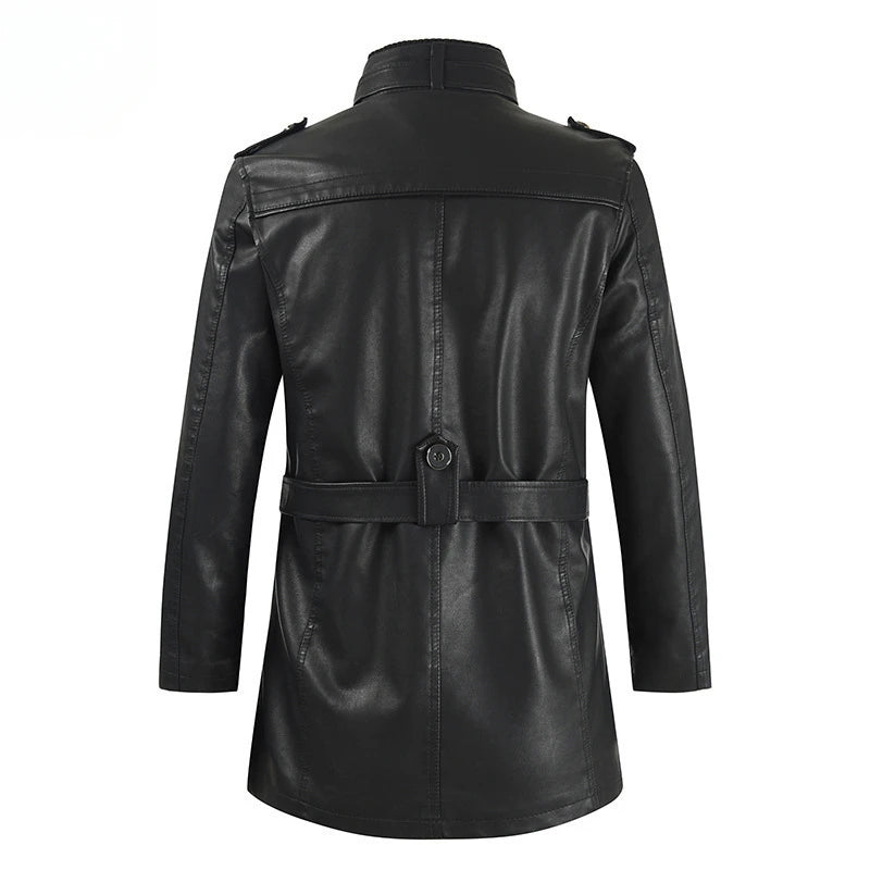 Men's Winter Fleece Leather Jacket