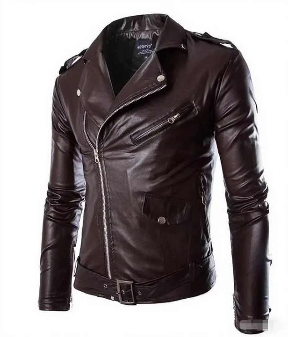 Men's Biker PU Leather Jacket