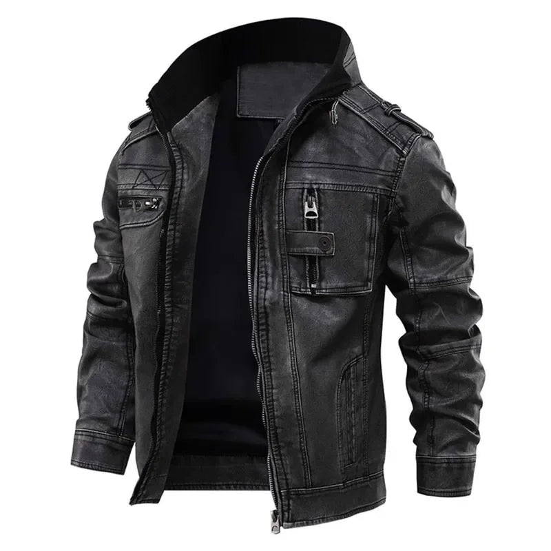 Men's Vintage Leather Biker Jacket