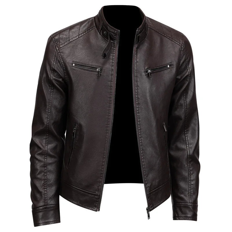Men's Slim Motorcycle Leather Jacket