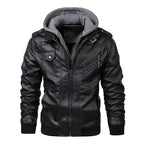 Men's Hooded PU Leather Jacket