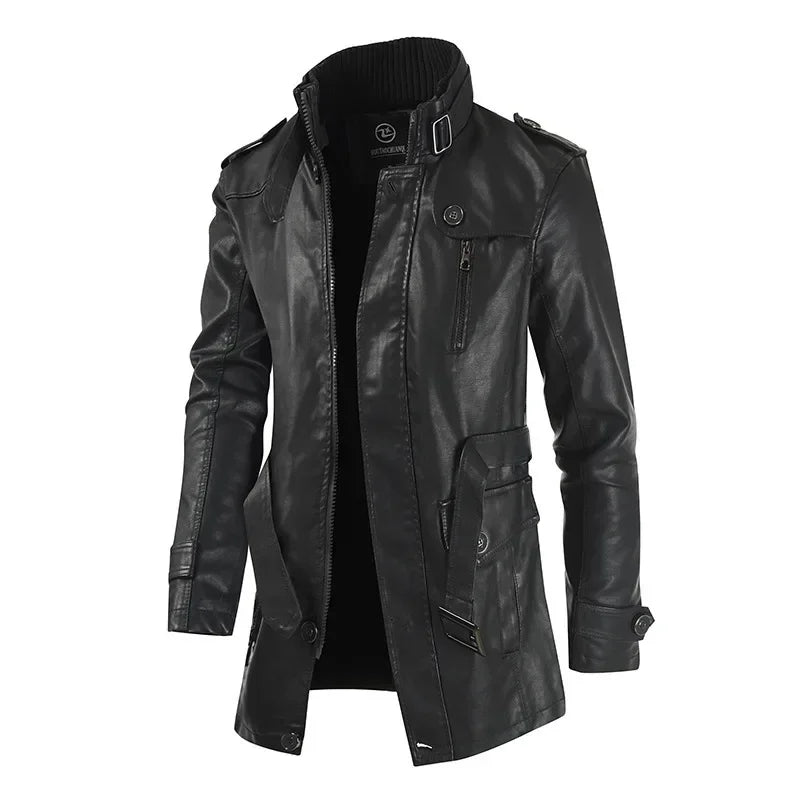 Men's Winter Fleece Leather Jacket