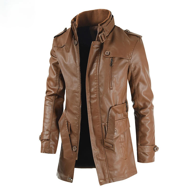 Men's Winter Fleece Leather Jacket