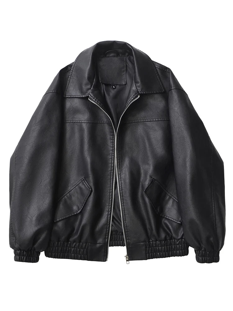 Retro Faux Leather Moto Jacket
