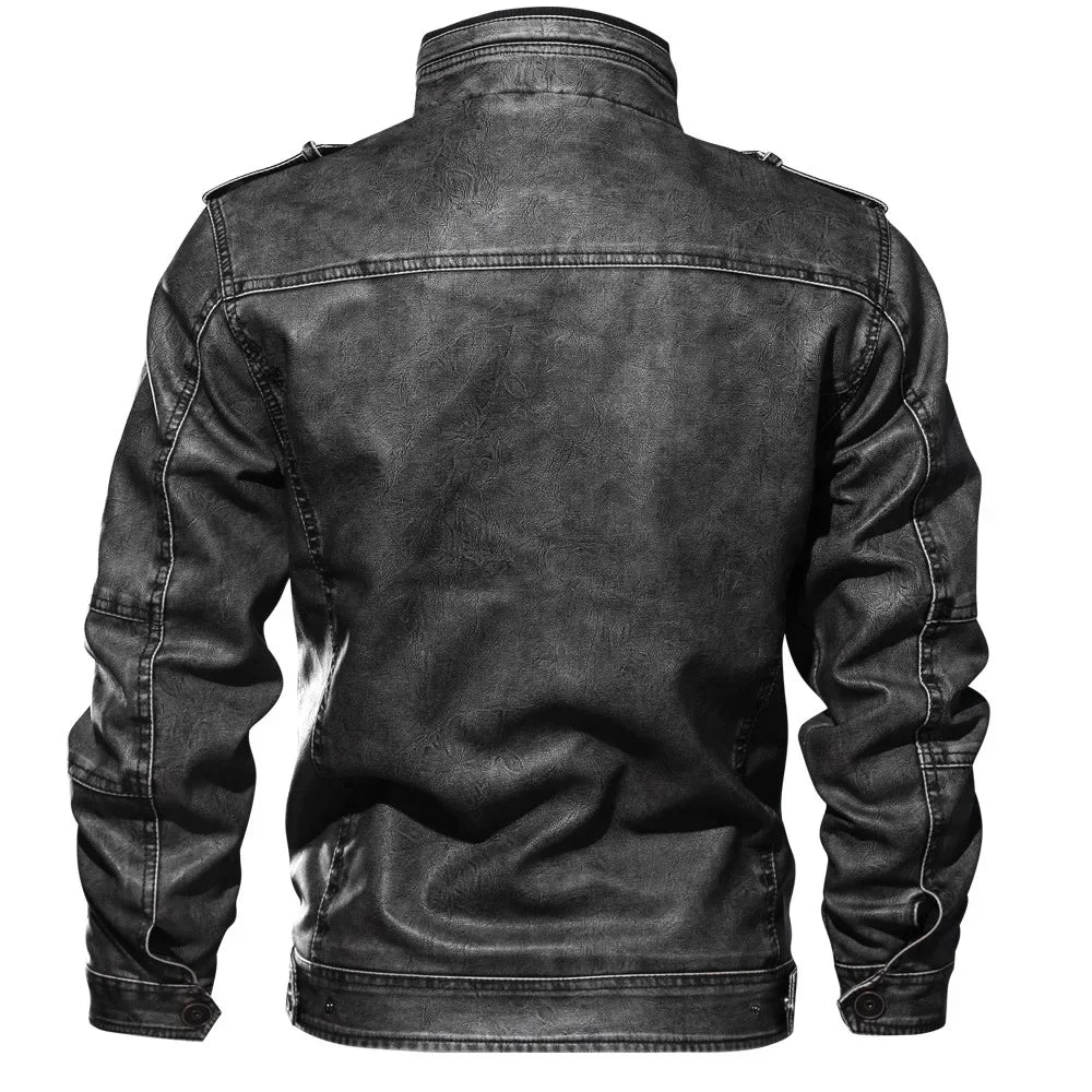 Men's Vintage Leather Biker Jacket