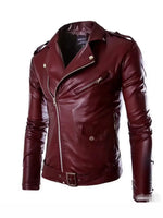 Men's Biker PU Leather Jacket