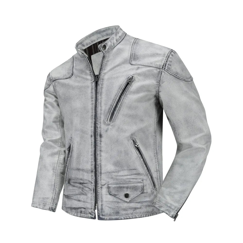 Men's Vintage Distressed Leather Jacket