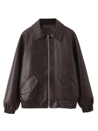 Retro Faux Leather Moto Jacket