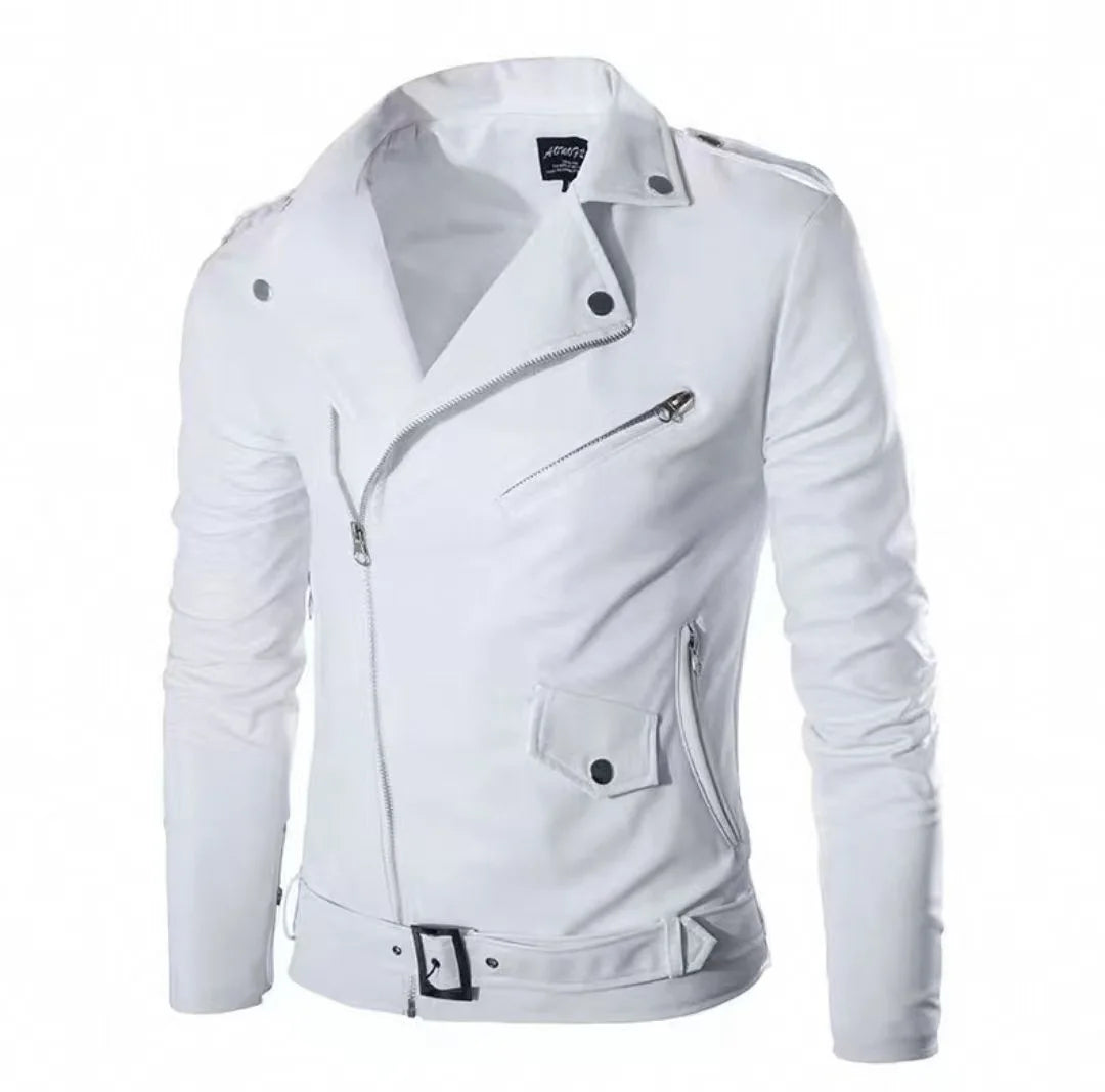 Men's Biker PU Leather Jacket
